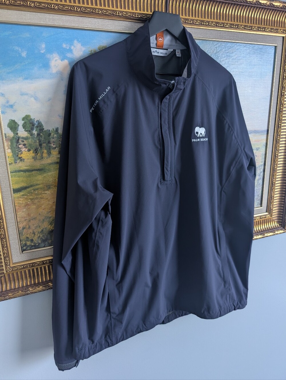 Peter Millar Navy Quarter-Zip Windbreaker Palm Beach